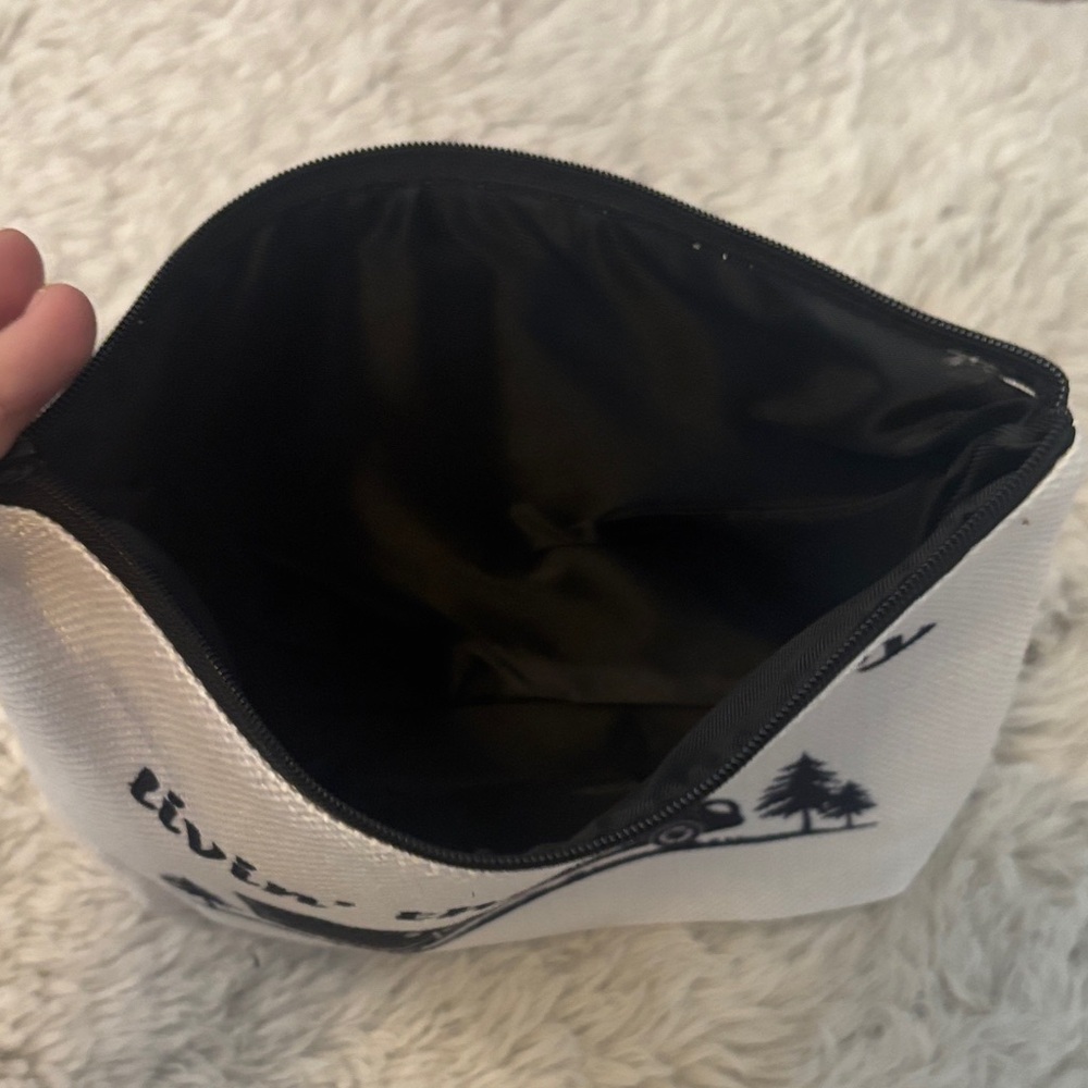 White Cosmetic Bag with Black RV Design - Picture 10 of 10